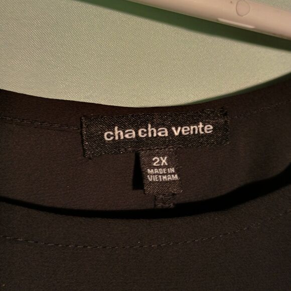 Cha Cha Vente Women’s Black High-Low Tunic Dress – Short Sleeve Size 2XL - Picture 3 of 4